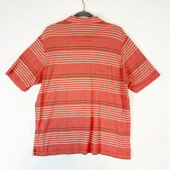 Eddie Bauer Polo Shirt Men's Large Short Sleeve Striped 100% Cotton Retro - Picture 2 of 4